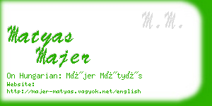 matyas majer business card